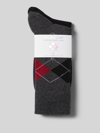 Burlington Socken mit Label-Detail im 2er-Pack Anthrazit 3