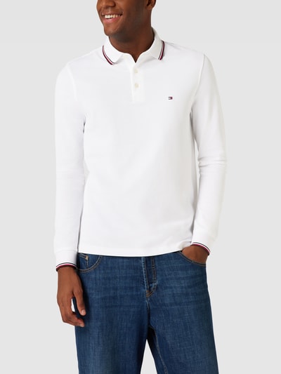 Tommy Hilfiger Poloshirt mit langen Ärmeln Modell 'TIPPED SLIM' Weiss 4