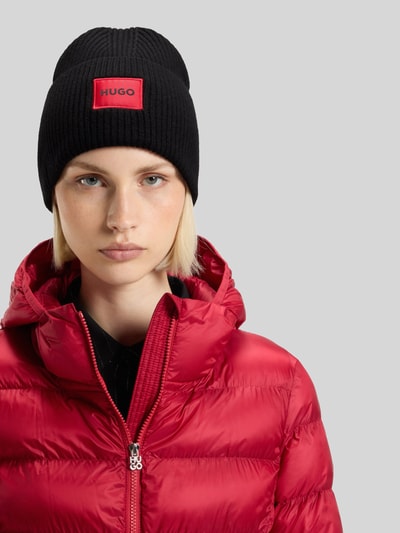 HUGO Beanie aus Schurwoll-Mix Modell 'SAFFA' Black 3