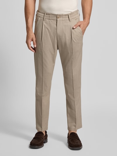 Drykorn Stoffen broek met bandplooien, model 'CHASY' Zand - 4