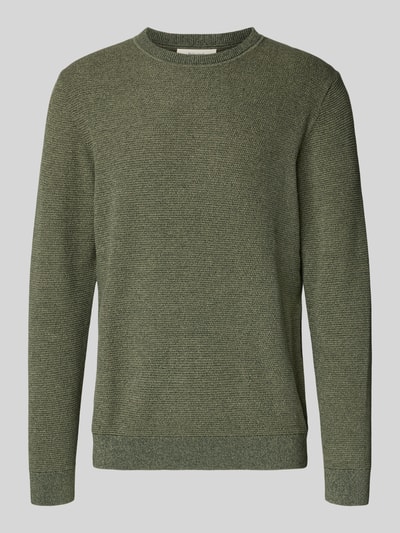 SELECTED HOMME Regular fit pullover van puur katoen, model 'ROSS' Olijfgroen - 2