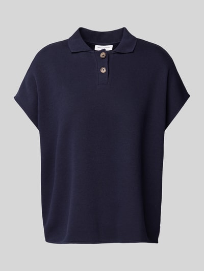 Marc O'Polo Denim Poloshirt mit kurzer Knopfleiste Marine 1