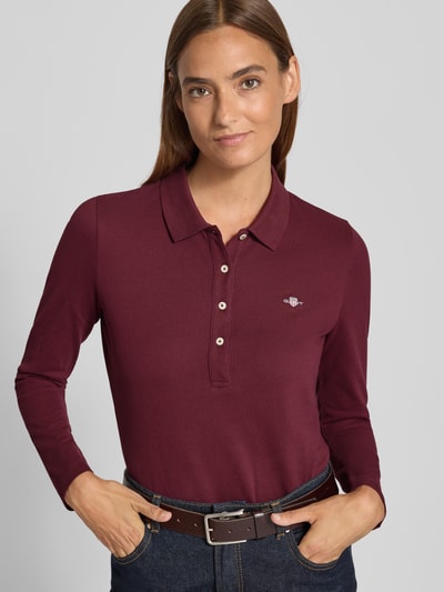 Gant Longsleeve mit Umlegekragen Bordeaux 3