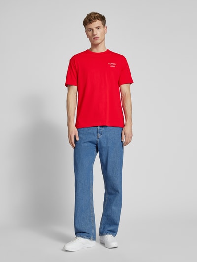 Tommy Jeans T-shirt met labelstitching Rood - 1