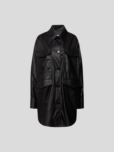 MM6 Maison Margiela Hemdjacke in Leder-Optik Schwarz 2