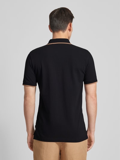 BOSS Koszulka polo z paskami w kontrastowym kolorze model ‘Parlay’ Czarny 5