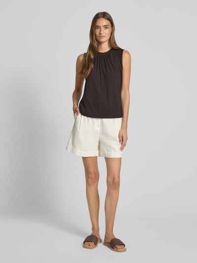 OPUS Top met plooien, model 'Iraffi' Donkerbruin - 1