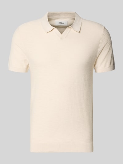 Produktfoto, Regular Fit Poloshirt aus reiner Baumwolle von s.Oliver RED LABEL, Optik: Unifarben, Kragenform: Johnny-Kragen, Kurzarm, Materialverarbeitung: Strick