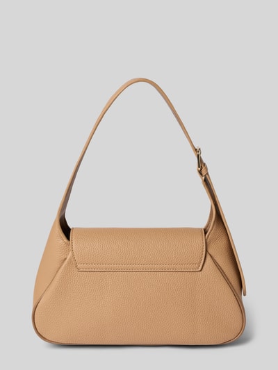 Produktfoto, beige Shoulder Bag mit Reißverschluss Modell 'DAPHNE' von VALENTINO BAGS, Strukturmuster, Label-Detail, neutraler Hintergrund