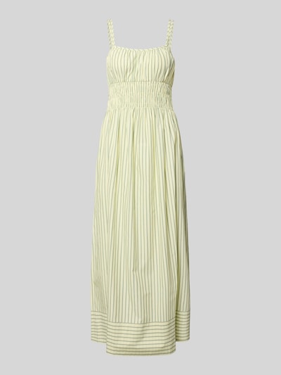 Produktfoto, Regular Fit Freizeitkleid aus reiner Baumwolle von BOSS Orange, Optik:Allover-Muster in Gestreift, Midi-Länge, Trägerform: Spaghettiträger