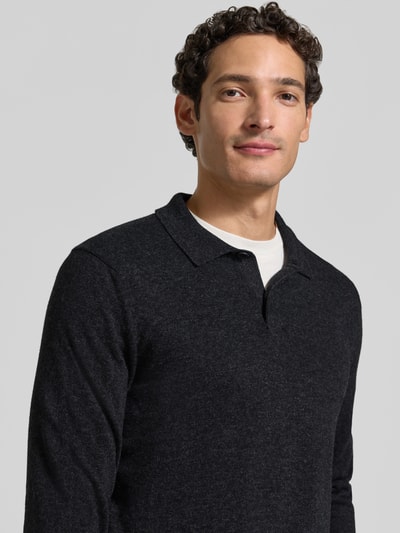 Marc O'Polo Regular Fit Pullover aus Baumwoll-Schurwoll-Mix Dunkelgrau Melange 3