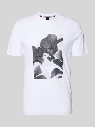 Produktfoto, Regular Fit T-Shirt aus reiner Baumwolle Modell 'C-THOMPSON 239' von BOSS, Optik: Unifarben, Motiv-Print, Rundhals, Kurzarm, Jersey