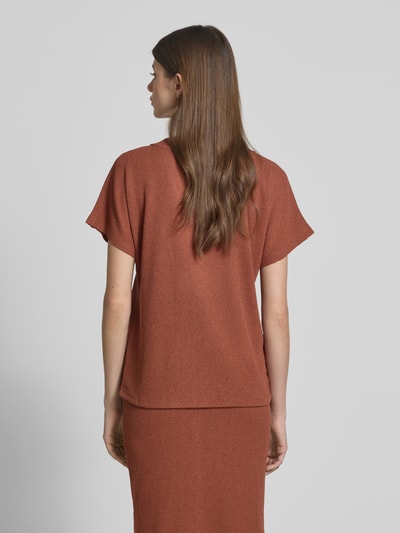 Soyaconcept Regular Fit T-Shirt mit V-Ausschnitt Modell 'DELIA' Rostrot 5