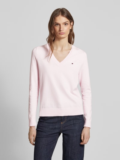 Tommy Hilfiger Strickpullover mit gerippten Abschlüssen Rosa 4