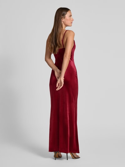 Lipsy Slim fit avondjurk met spaghettibandjes Donkerrood - 5