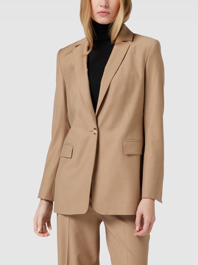 comma Blazer met gestileerde strookzakken Camel - 4