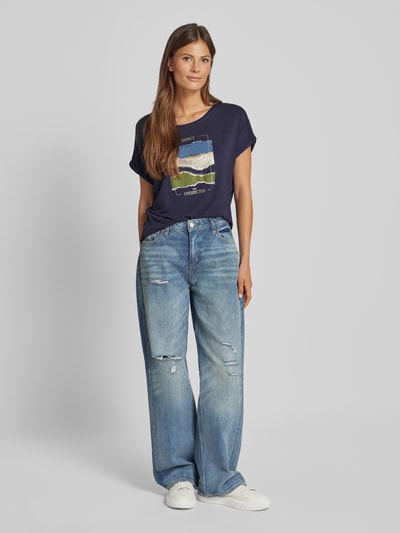 s.Oliver RED LABEL Relaxed Fit T-Shirt mit Statement-Print Marine 1