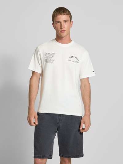 Tommy Jeans T-shirt o kroju regular fit z czystej bawełny Złamany biały 5