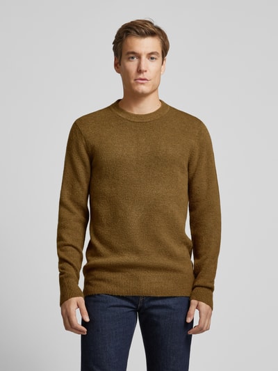 Casual Friday Gebreide pullover met ribboorden, model 'Karl' Olijfgroen - 4