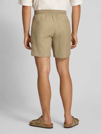 Only & Sons Regular fit sweatshorts van puur katoen, model 'TEL' Olijfgroen - 5