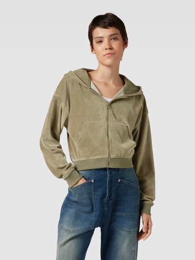 Jake*s Casual Sweatjacke mit überschnittenen Schultern und Eingrifftaschen Khaki 4