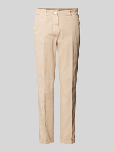 Cambio Slim fit broek met knoopsluiting, model 'STELLA' Camel - 2