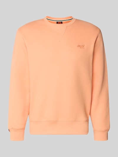 Produktfoto, Sweatshirt mit Rundhalsausschnitt und Label-Stitching von Superdry in Apricot, Regular-Fit, Baumwoll-Mix, strukturierte Oberfläche