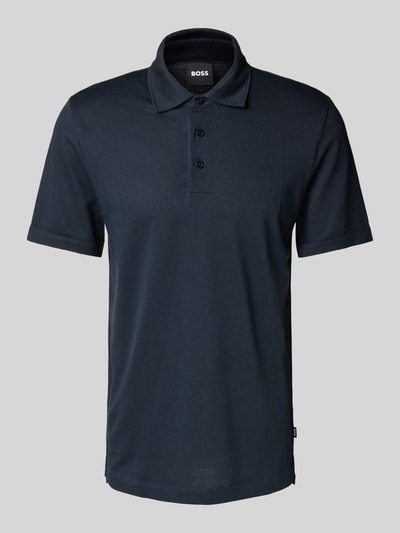 BOSS Slim Fit Poloshirt mit Label-Detail Modell 'Press' Marine 2