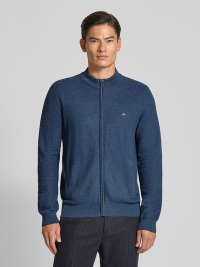 Fynch-Hatton Strickjacke mit Logo-Stitching Jeansblau 4