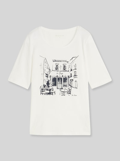 Tom Tailor Regular Fit T-Shirt aus Baumwoll-Mix Weiss 2
