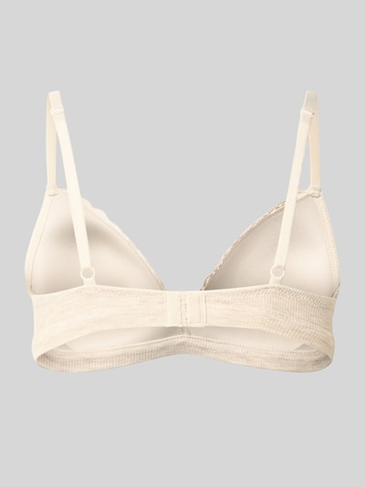Produktfoto, cremefarbener BH ohne Bügel mit Spitzendetails von Jake*s Casual, glatte Textur und feine Spitze, Rückansicht