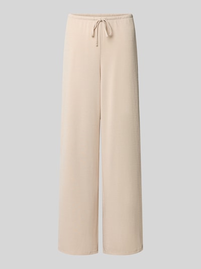 Produktfoto, beigefarbene, gerade Hose mit Kordelzug, weiche Textur, PIECES Gerade Hose Mit Viskose-Anteil Modell 'PIMI', Damen Gerade Hose von PIECES.
