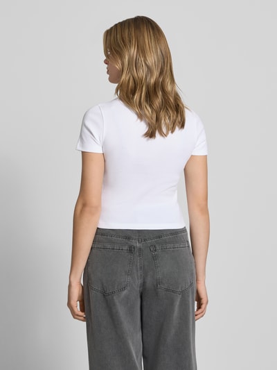 HUGO Blue Slim Fit T-Shirt aus Baumwoll-Mix Modell 'DIHEART_B' Weiss 5