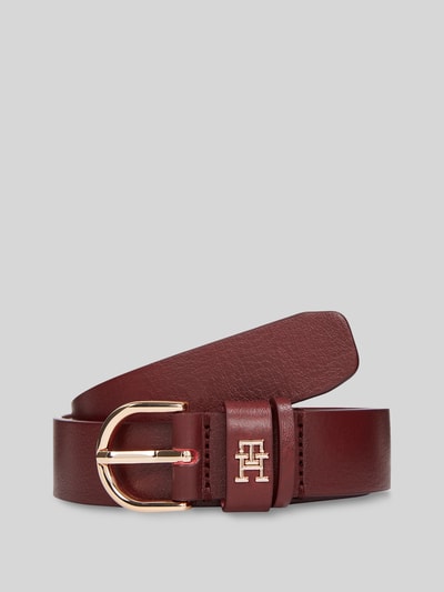 Tommy Hilfiger Riem van echt leer met logodetail Bordeaux - 1