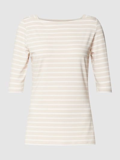 comma T-shirt met boothals Beige - 2