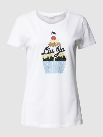 Liu Jo White T-shirt met label- en motiefprint Offwhite - 2