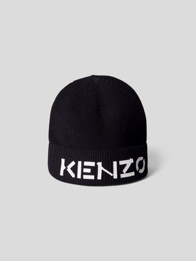 Kenzo Beanie mit Strickmuster Black 4