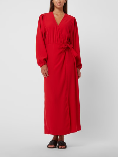Another Label Sukienka kopertowa z diagonalu model ‘Camille’ Czerwony 1