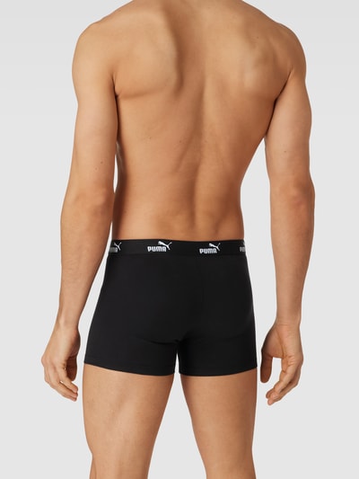 Puma Trunks mit Logo-Bund im 4er-Pack Modell 'Puma Solid Boxer 4P' Black 4