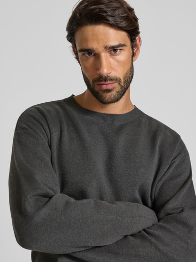 Jack & Jones Premium Gebreide pullover met ronde hals, model 'BRADFORT' Antraciet gemêleerd - 3