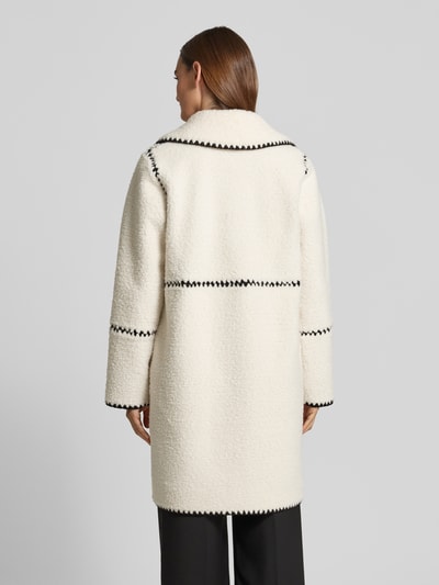 Beaumont Amsterdam Płaszcz z polaru z haftami i wpuszczanymi kieszeniami Złamany biały 5