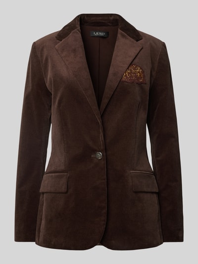 Lauren Ralph Lauren Blazer van fijne corduroy met klepzakken, model 'CAHWIN' Donkerbruin - 1