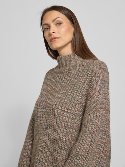 Jake*s Casual Strickpullover mit Stehkragen Oliv 3