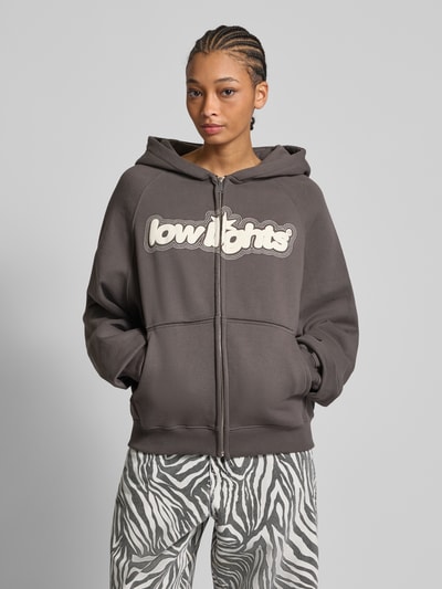 Low Lights Studios Sweatjacke mit Label-Print Modell 'Starlight' Anthrazit 4