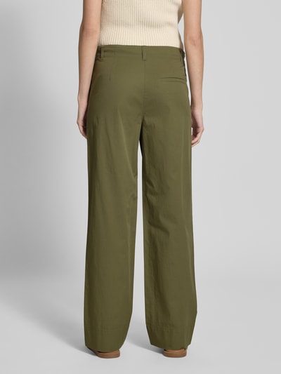 Marc O'Polo Chinosy z szeroką nogawką z mieszanki bawełny model ‘LANDE’ Limonkowy 5