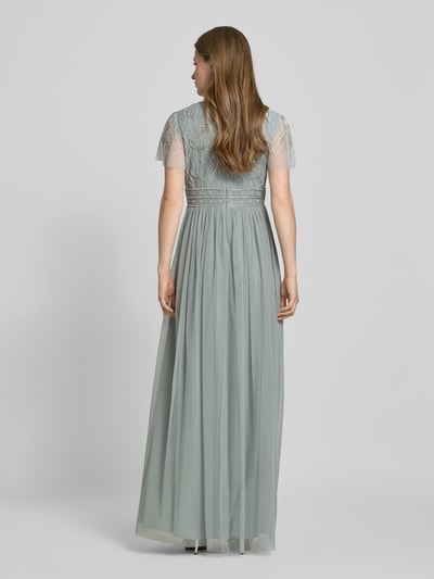 Christian Berg Cocktail Abendkleid mit V-Ausschnitt Schilf 5