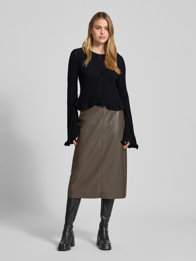 Bash Kurtka z dzianiny o kroju slim fit z ażurowym wzorem model ‘Vitis’ Czarny 1