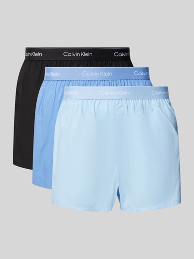 Calvin Klein Underwear Bokserki z elastycznym paskiem z logo w zestawie 3 szt. Błękitny 1