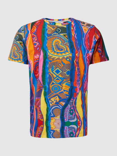 CARLO COLUCCI T-shirt met all-over motief Blauw - 2