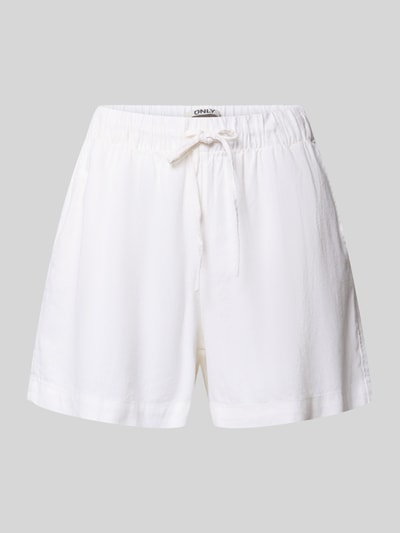 ONLY Bermudy o kroju relaxed fit z mieszanki wiskozy i lnu model 'GOA' Biały 2